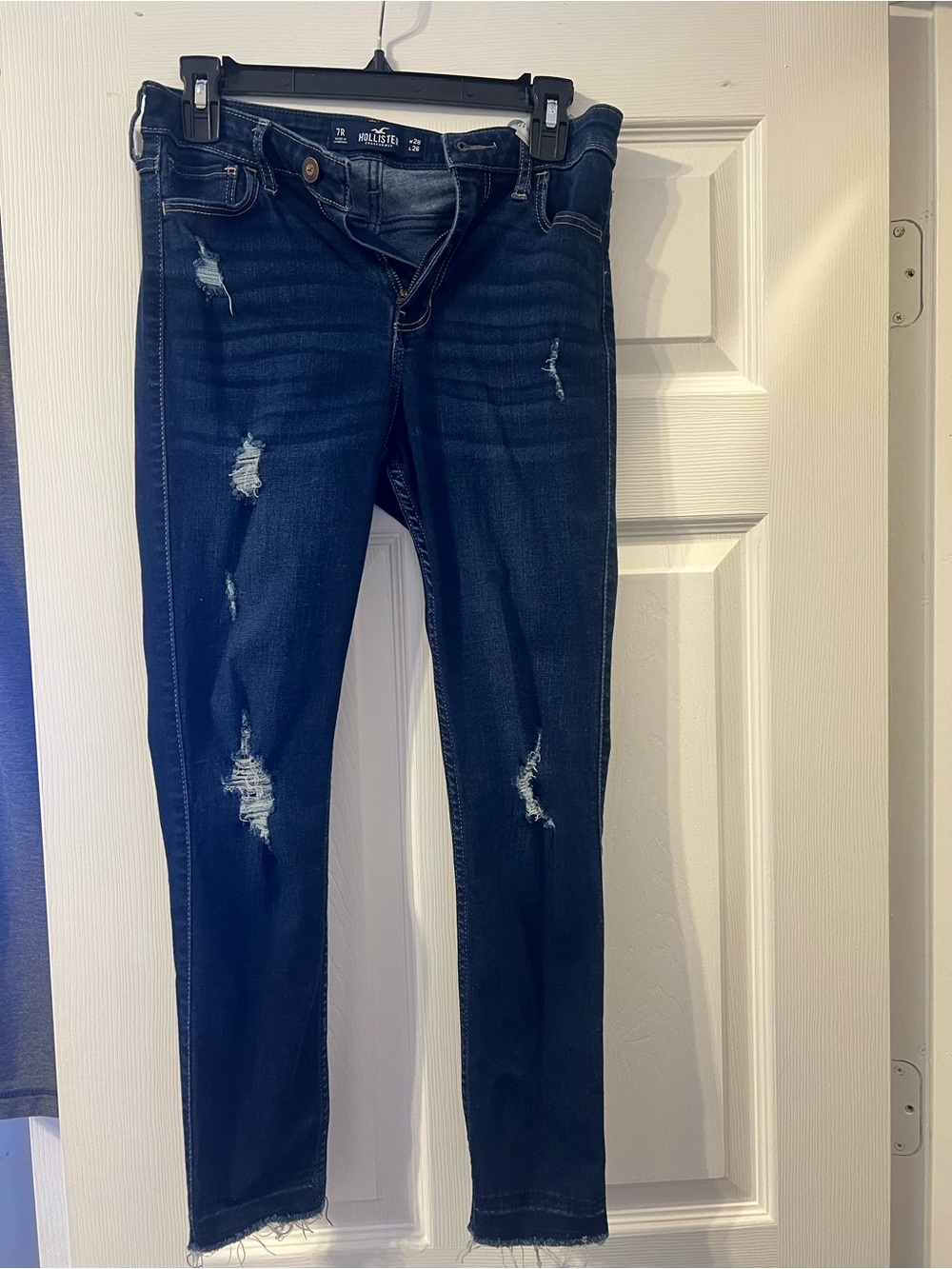 Dark Blue Distressed Hollister Jeans